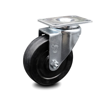 Service Caster 4 Inch Soft Rubber Wheel Swivel Top Plate Caster SCC-20S414-SRS